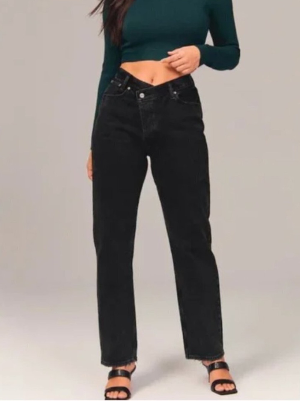 Abercrombie & Fitch The Dad High Rise Curve Love Jeans Black Size 29